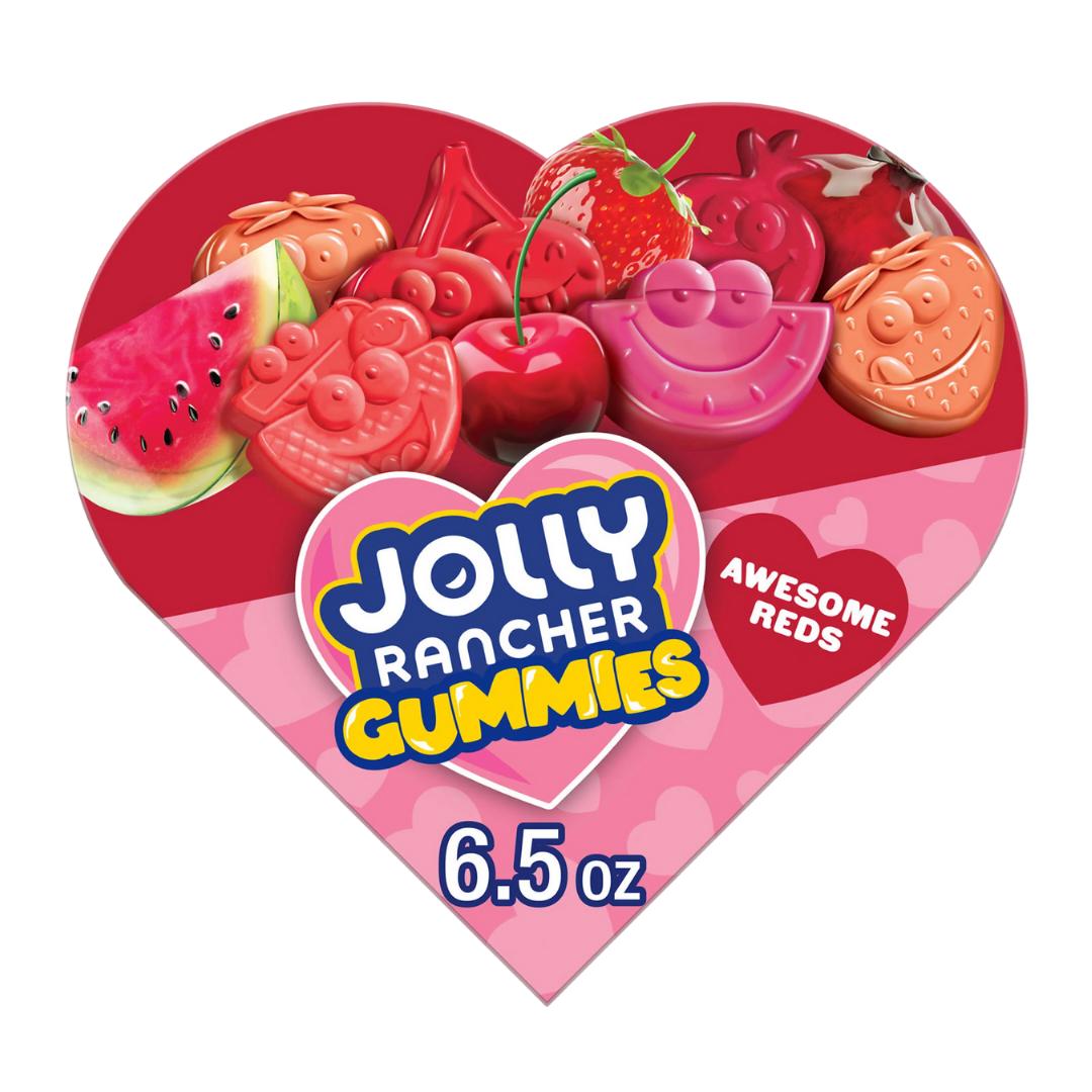Jolly Rancher Gummies Awesome Reds Valentine Heart Box (6.5oz) by Farmacias Savia