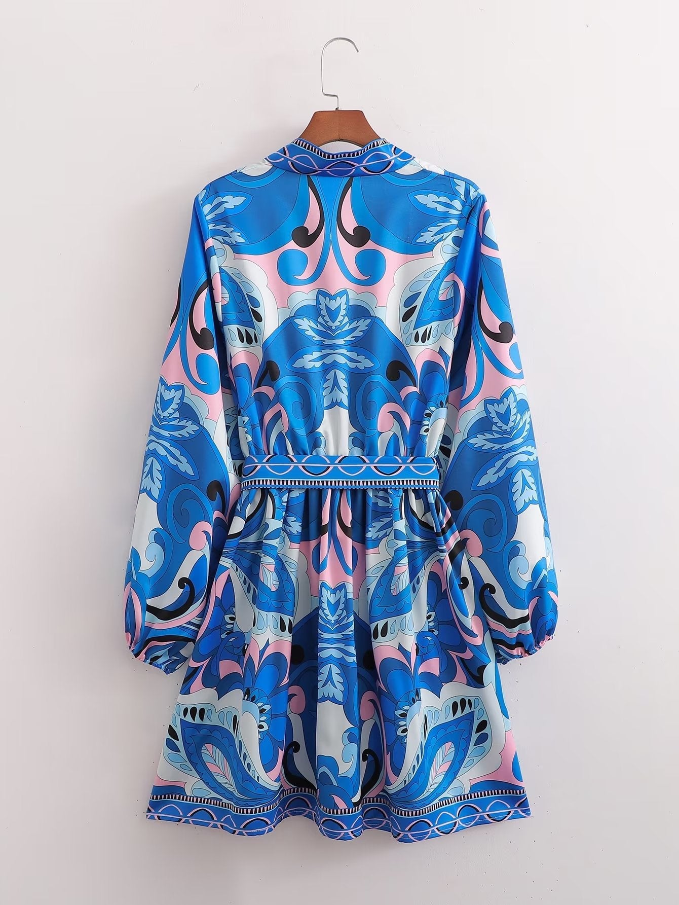 Autumn Women Clothing Long Sleeve V neck Positioning Floral Dress by Ragazza