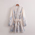 Spring Women Clothing Positioning Printing Pullover V neck Series Belt Long Sleeve Dress by Ragazza