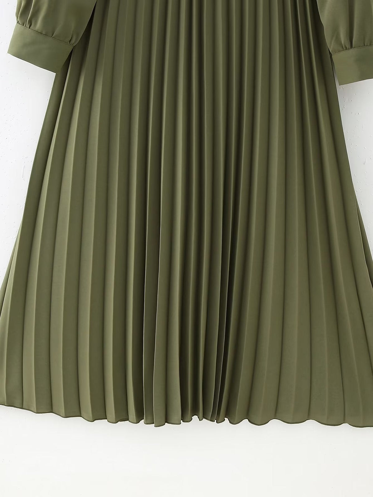 Women Clothing Winter V neck Belt Pleated Dress  DestGlow
