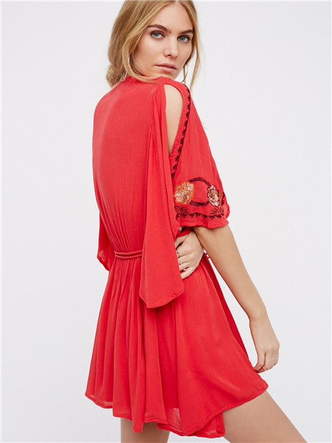 Women Spring and Summer Elegant Seaside Holiday Sexy Embroidered Dress by Ragazza