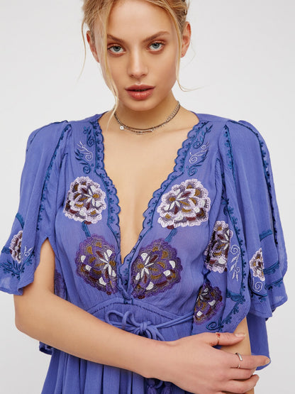 Women Spring and Summer Elegant Seaside Holiday Sexy Embroidered Dress by Ragazza
