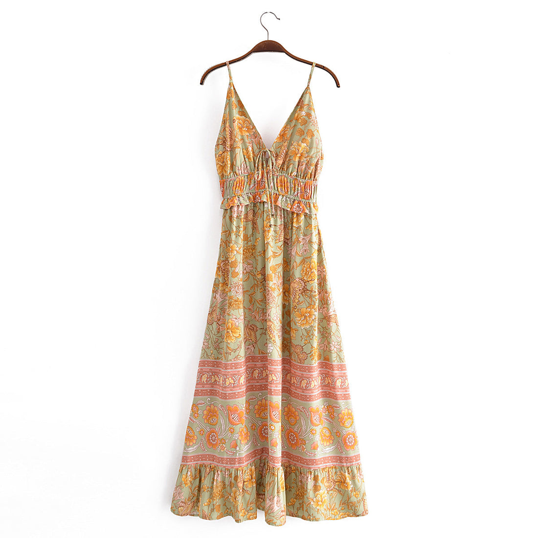 Spring Rayon Positioning Floral Flounce Tassel Dress by Ragazza