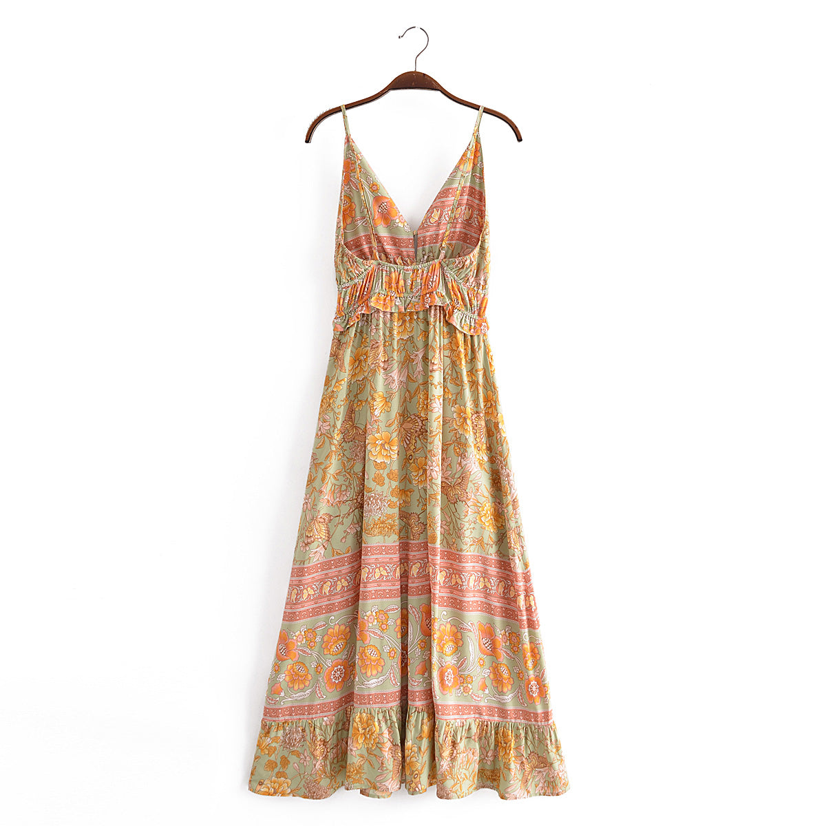 Spring Rayon Positioning Floral Flounce Tassel Dress by Ragazza