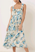 Vacation Summer Cross Backless Rayon Printing Slip Dress by Ragazza