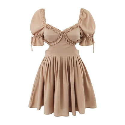 Solid Color Niche Dress Elegant Women Dress Spring Slim Slimming Lace Princess Dress by Ragazza