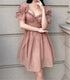 Solid Color Niche Dress Elegant Women Dress Spring Slim Slimming Lace Princess Dress by Ragazza