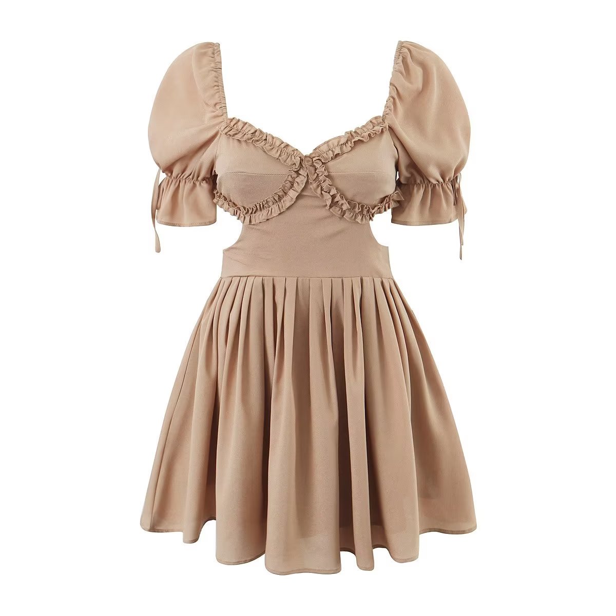 Solid Color Niche Dress Elegant Women Dress Spring Slim Slimming Lace Princess Dress by Ragazza