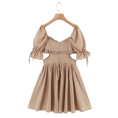 Solid Color Niche Dress Elegant Women Dress Spring Slim Slimming Lace Princess Dress by Ragazza