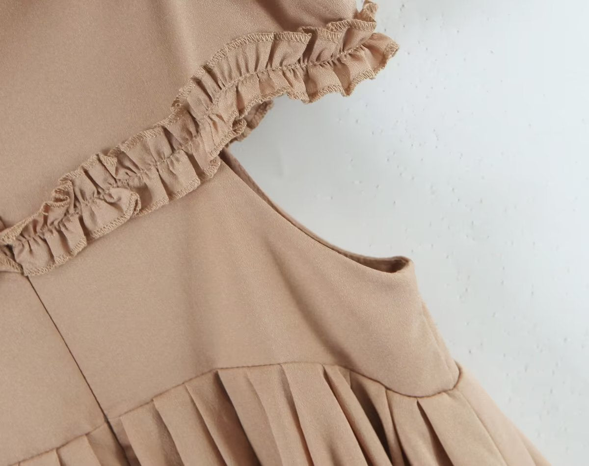 Solid Color Niche Dress Elegant Women Dress Spring Slim Slimming Lace Princess Dress by Ragazza