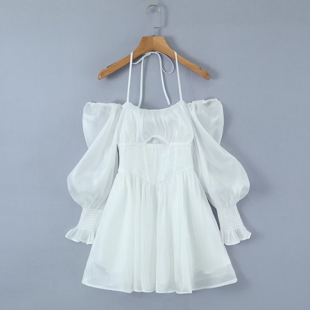 Women White Sexy Tulle Dress Summer Sexy Pleated Tube Top Cami Dress by Ragazza