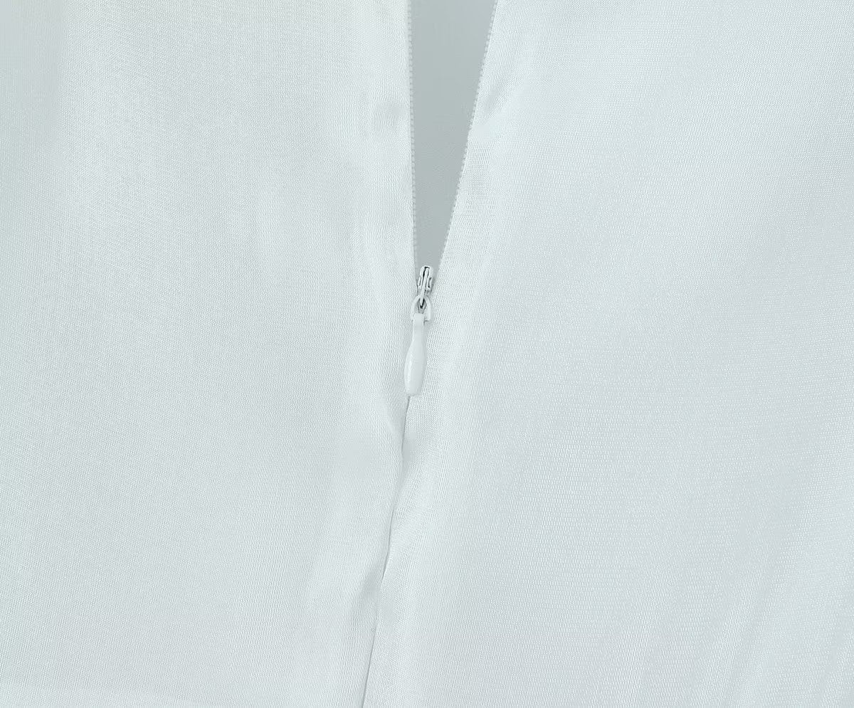 Women White Sexy Tulle Dress Summer Sexy Pleated Tube Top Cami Dress by Ragazza