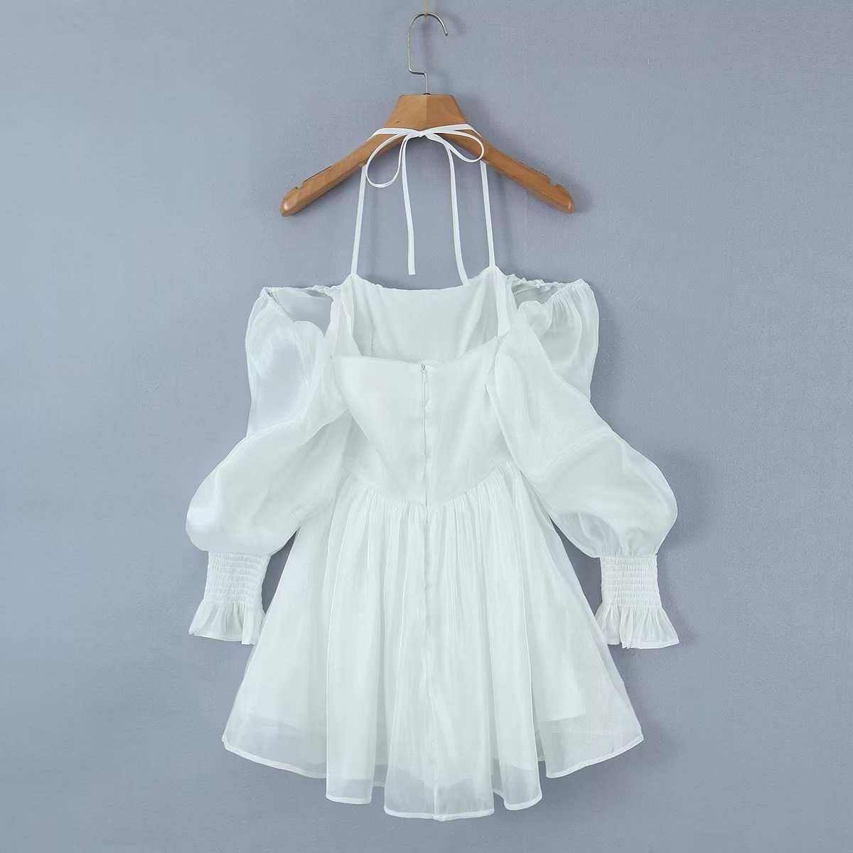 Women White Sexy Tulle Dress Summer Sexy Pleated Tube Top Cami Dress by Ragazza