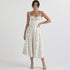 Women Clothing Sexy Backless Slim Fit Strap Dress Vacation Floral Split Mid Length Dress by Ragazza