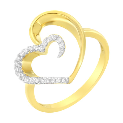 14KT Yellow Gold 1/10 ctw. Diamond Heart Shape Ring (K-L, I1-I2) - Size 7 by Bids.com