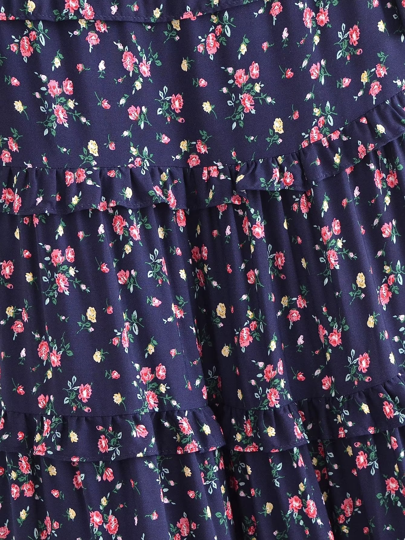 Autumn Women Clothing Printed Lace up Elastic Tiered Dress by Ragazza