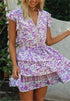 Autumn Winter Women Clothing Short Sleeve Ruffle Sleeve Printed Dress by Ragazza