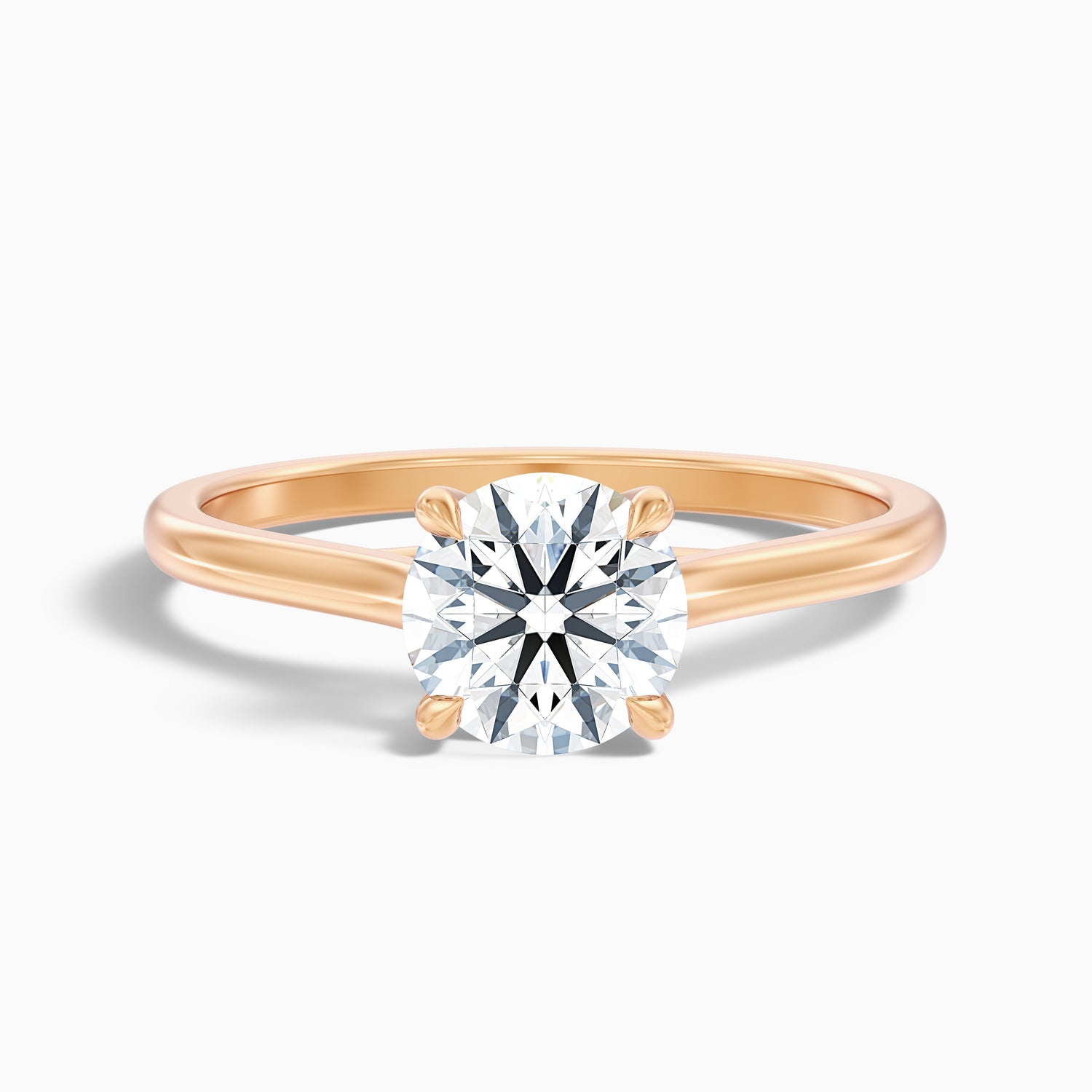 Elena 1 Carat Round Solitaire Lab Grown Diamond Ring in 14k White Gold