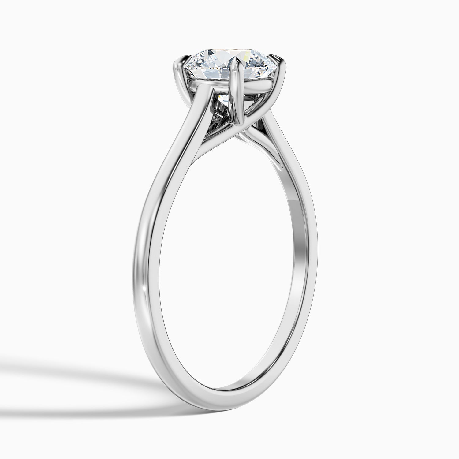 Zara 5 Carat Round Solitaire Moissanite Engagement Ring in 14k White Gold