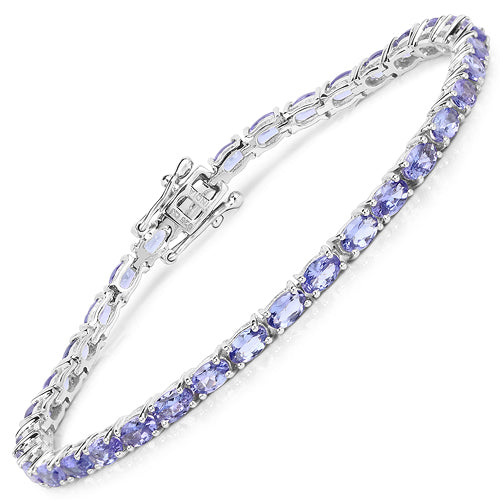 8.75 Carat Genuine Tanzanite .925 Sterling Silver Bracelet  DestGlow