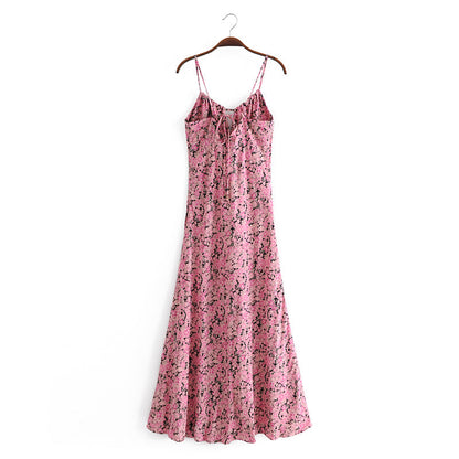 Sexy Niche Design Dress Pink Print Long Dress by Ragazza