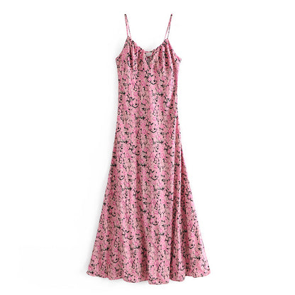Sexy Niche Design Dress Pink Print Long Dress by Ragazza