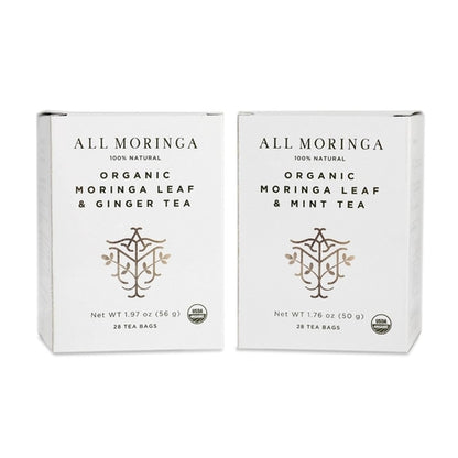 Miracle Tree's Organic Moringa Tea - Ginger Flavor, 25 Tea Bags
