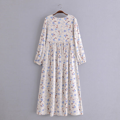 Maxi Dress Elegant Floral Dress Women Spring Autumn by Ragazza