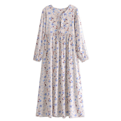 Maxi Dress Elegant Floral Dress Women Spring Autumn by Ragazza