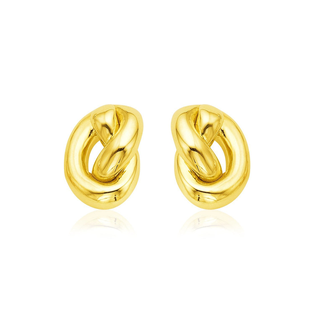 14k Yellow Gold Polished Knot Earrings by Bids.com