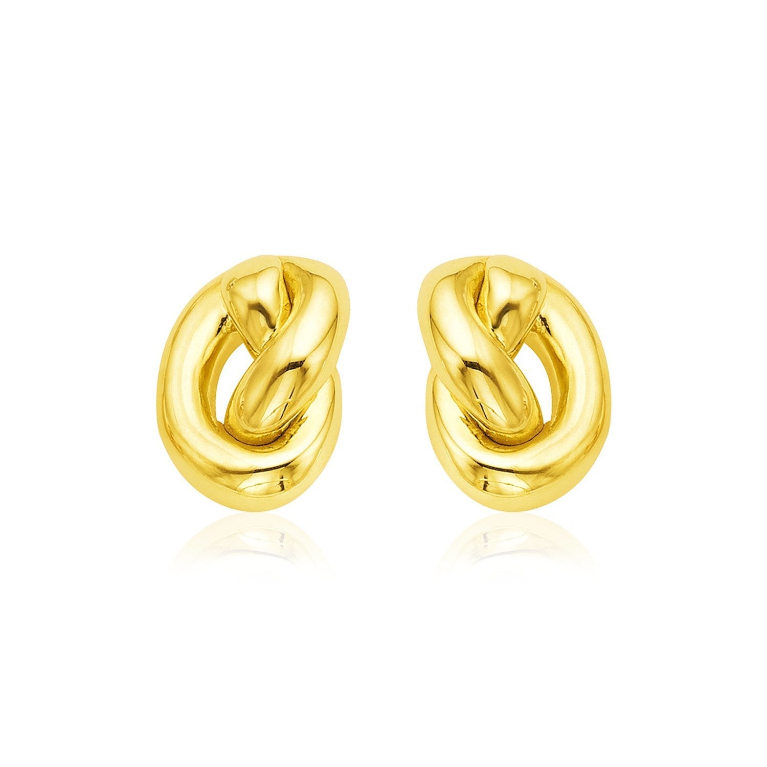 14k Yellow Gold Polished Knot Earrings by Bids.com