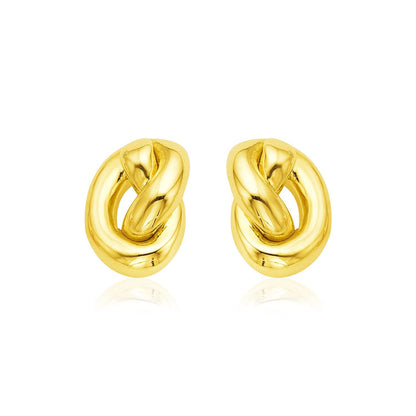 14k Yellow Gold Polished Knot Earrings by Bids.com