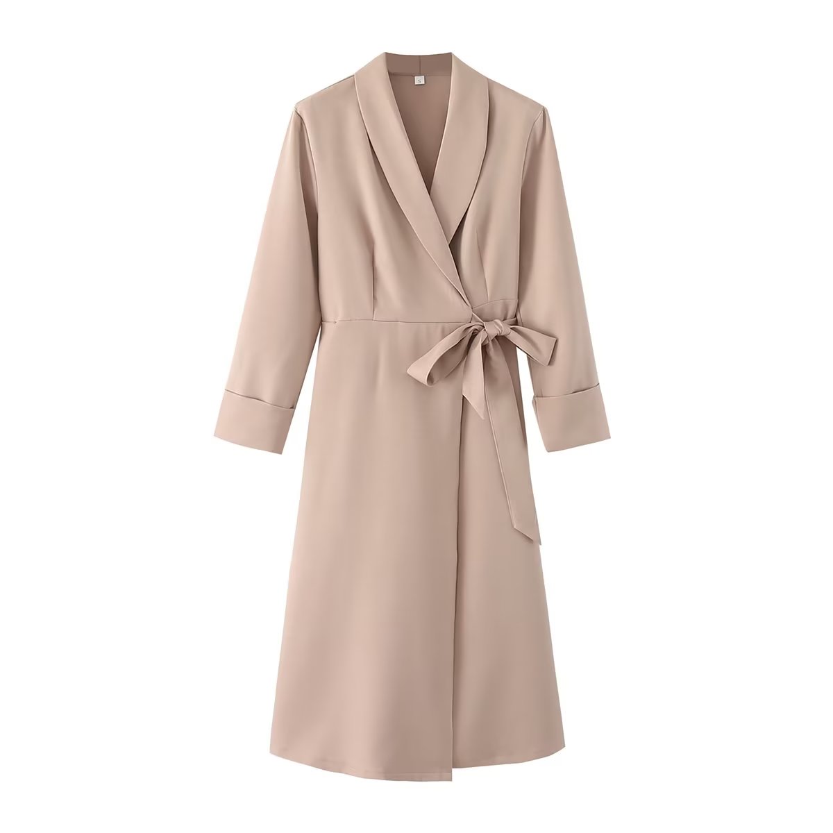 Spring Women Clothing Solid Color Collar Long Sleeve Dress by Ragazza