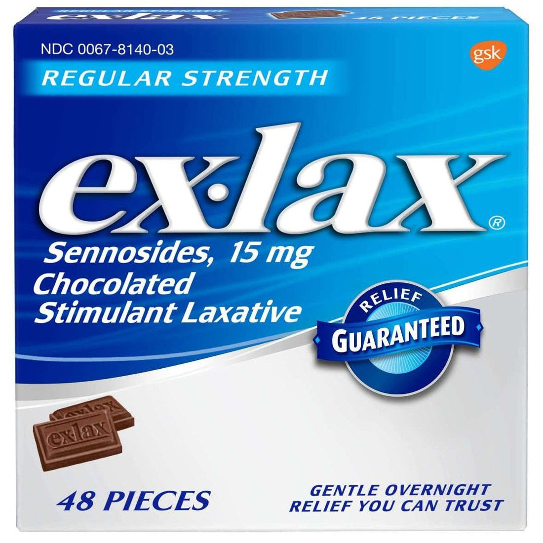 Ex-Lax Regular Strength Chocolate Stimulant Laxative 
