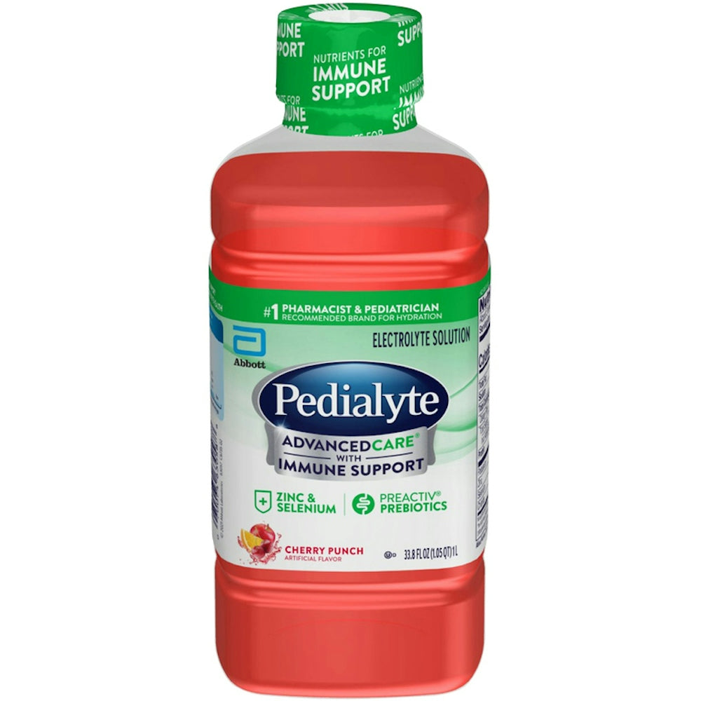 Pedialyte Advanced Care Plus Electrolyte Solution Hydration Drink, Cherry Punch 33.8 Fl Oz 