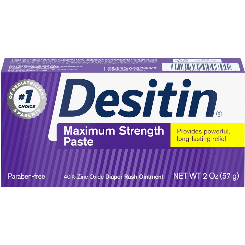 Desitin Maximum Strength Baby Diaper Rash Cream With 40% Zinc Oxide For Treatment, Relief &amp; Prevention, Hypoallergenic, Phthalate- &amp; Paraben-Free Paste, Travel Size, 2 Oz by Pasteur Pharmacy