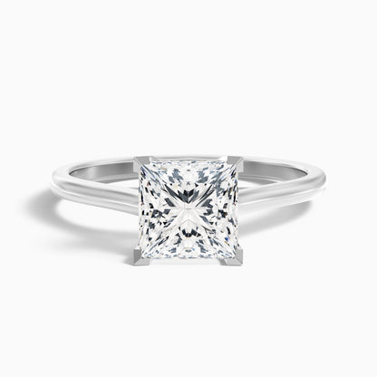 Amaya 2 Carat Princess Cut Solitaire Lab Grown Diamond Ring in 14k Yellow Gold  DestGlow