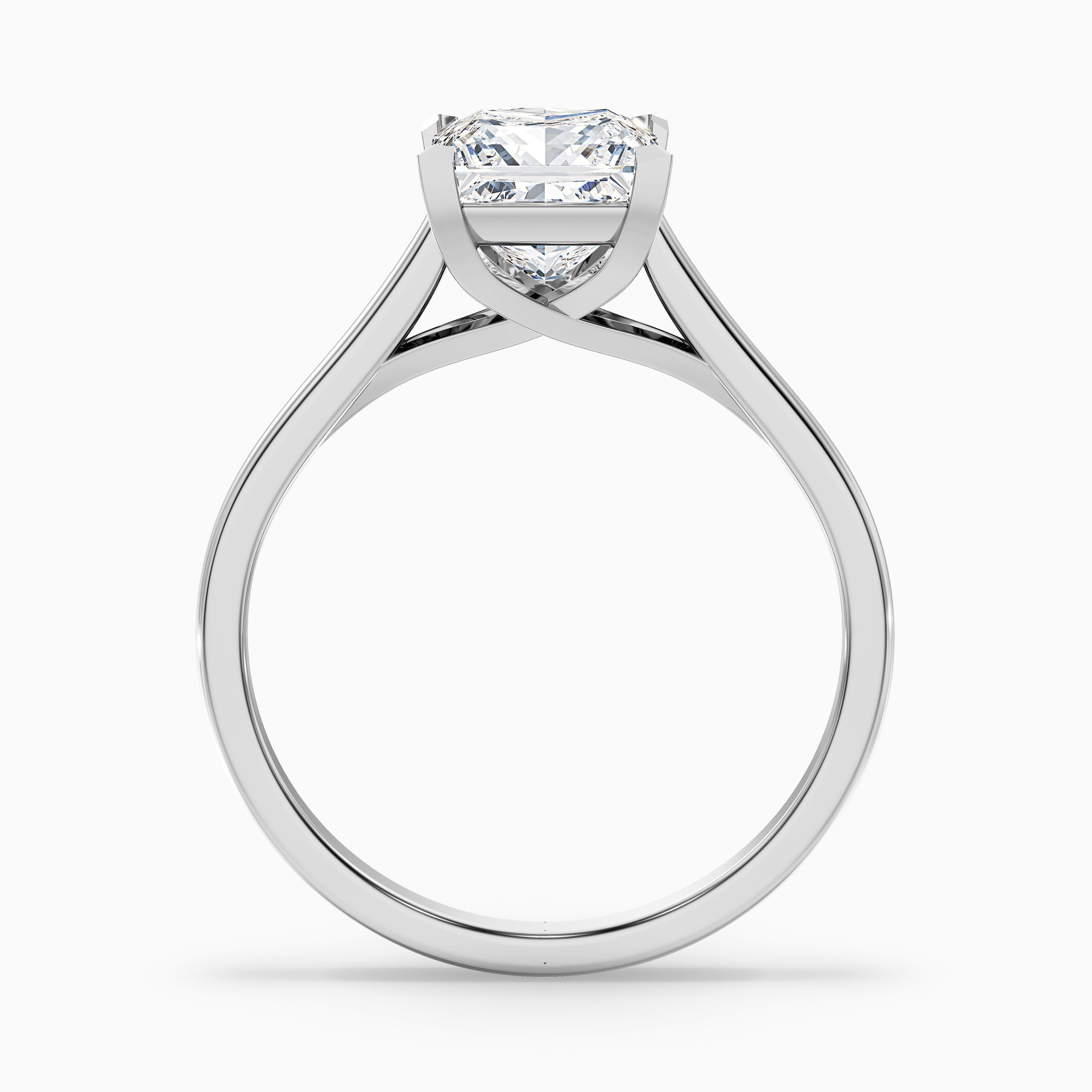 Amaya 5 Carat Princess Cut Solitaire Lab Grown Diamond Ring in 18k White Gold