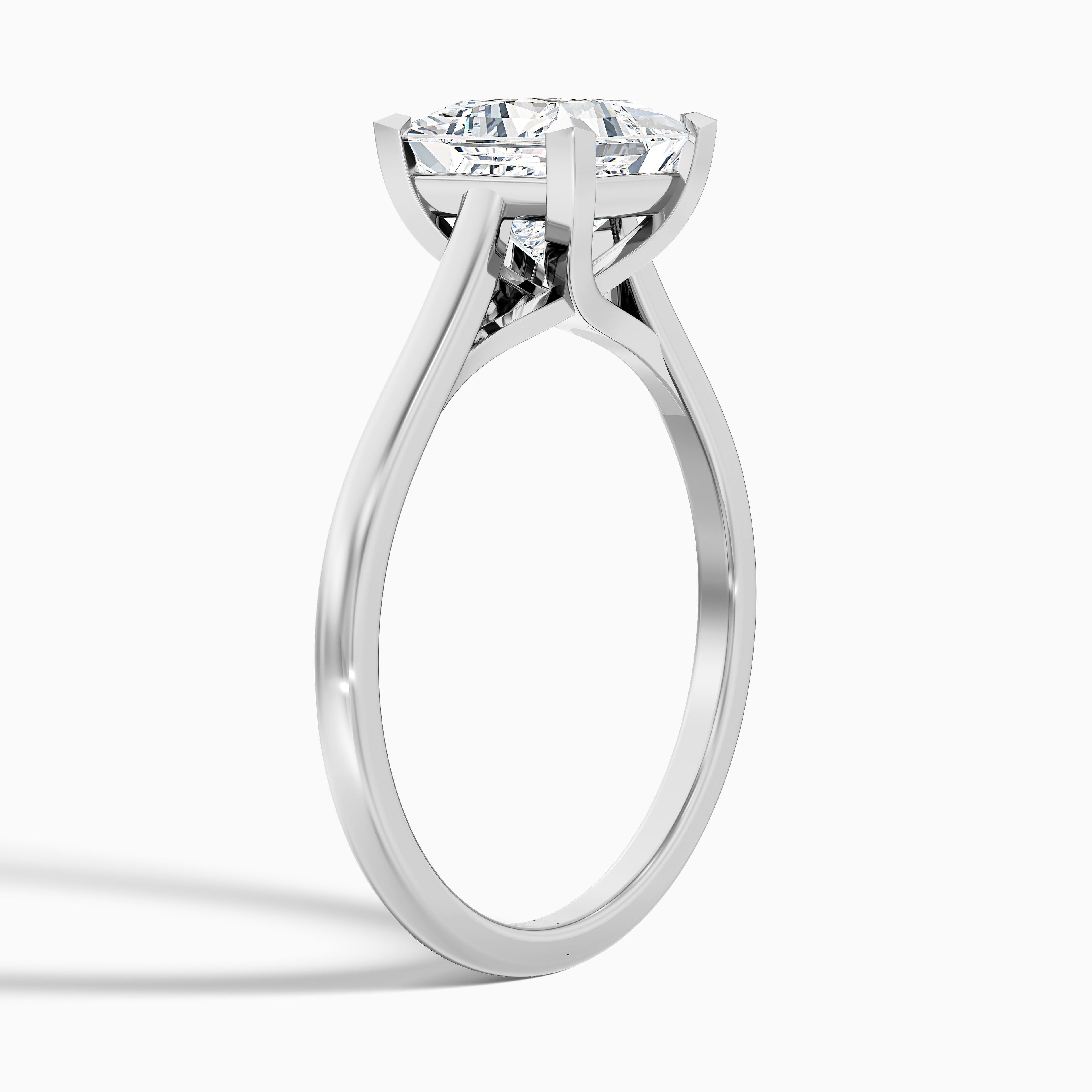 Amaya 3.5 Carat Princess Cut Solitaire Lab Grown Diamond Ring in 18k White Gold