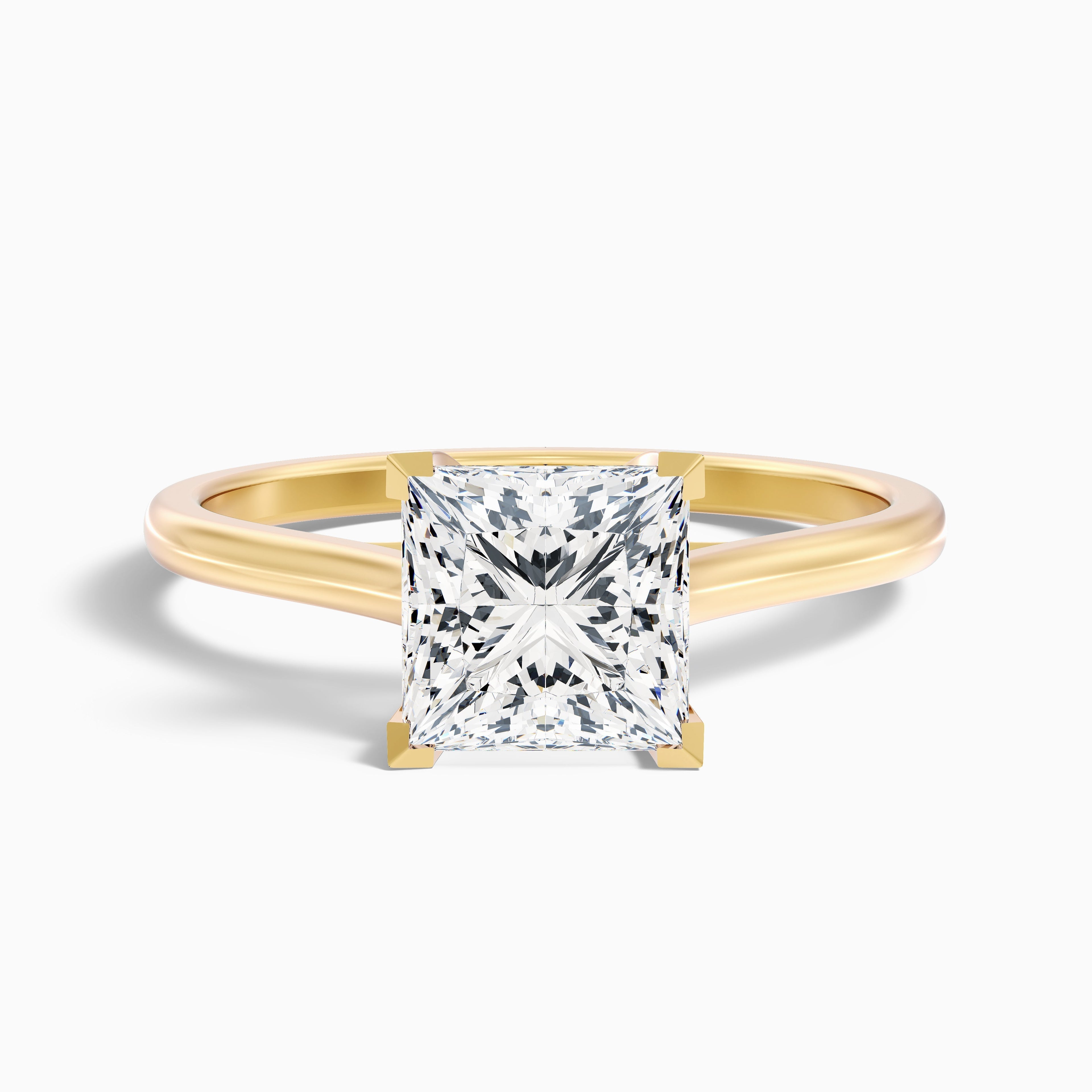 Amaya 4 Carat Princess Cut Solitaire Lab Grown Diamond Ring in Platinum