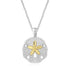 Designer Sterling Silver and 14k Yellow Gold Sand Dollar Pendant by Bids.com