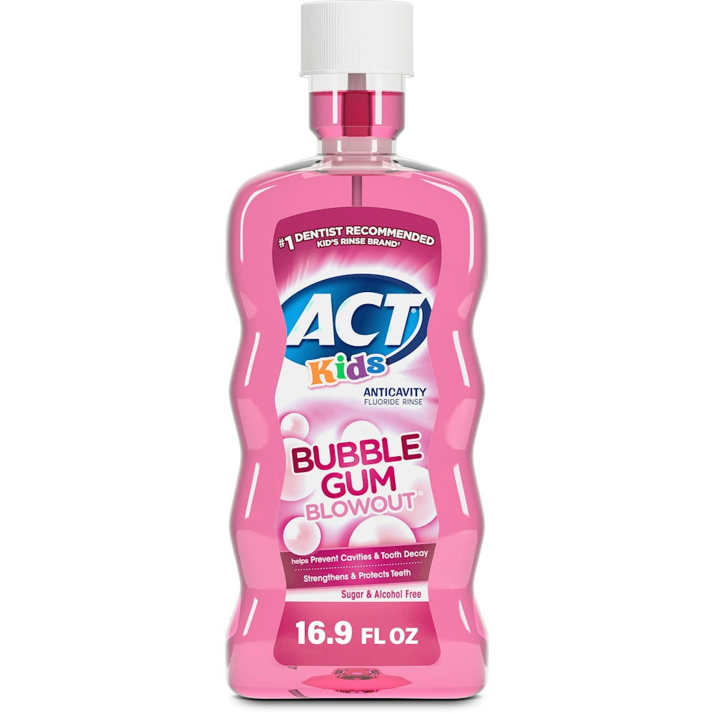 Act Kids Bubble Gum Blowout Anticavity Fluoride Rinse, 16.9 Fl Oz by Pasteur Pharmacy