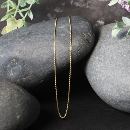 14k Yellow Gold Oval Cable Link Chain (0.97 mm)  DestGlow