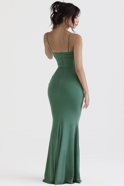 Sexy Sexy Pleated Boning Corset Strap Dress Summer Waisted Slim Fit Package Hip Dress by Ragazza