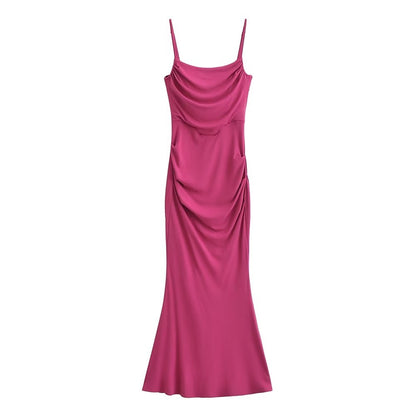 Sexy Sexy Pleated Boning Corset Strap Dress Summer Waisted Slim Fit Package Hip Dress by Ragazza