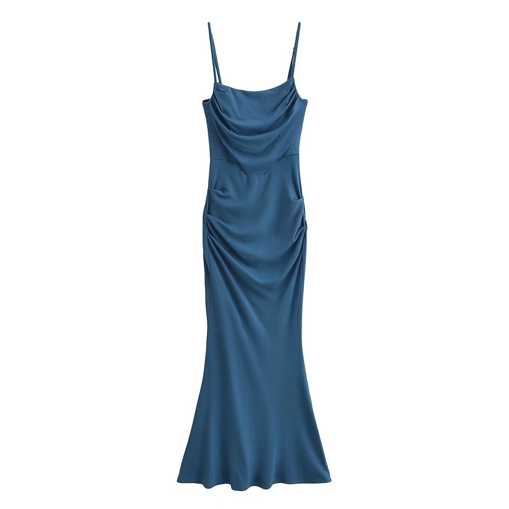 Sexy Sexy Pleated Boning Corset Strap Dress Summer Waisted Slim Fit Package Hip Dress by Ragazza