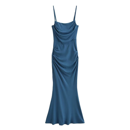 Sexy Sexy Pleated Boning Corset Strap Dress Summer Waisted Slim Fit Package Hip Dress by Ragazza