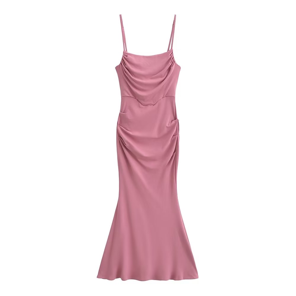 Sexy Sexy Pleated Boning Corset Strap Dress Summer Waisted Slim Fit Package Hip Dress by Ragazza