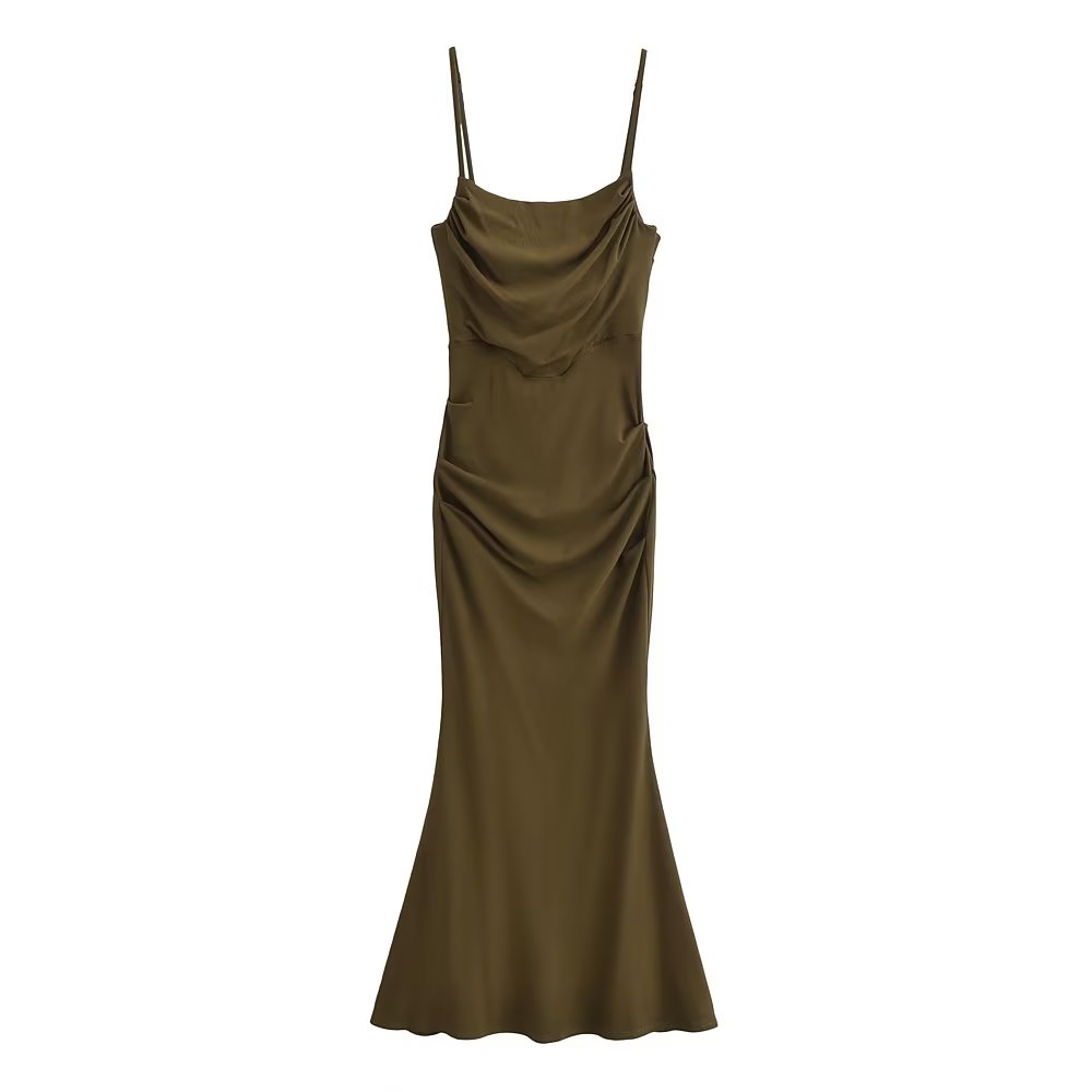 Sexy Sexy Pleated Boning Corset Strap Dress Summer Waisted Slim Fit Package Hip Dress by Ragazza