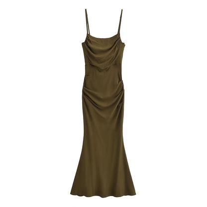 Sexy Sexy Pleated Boning Corset Strap Dress Summer Waisted Slim Fit Package Hip Dress by Ragazza